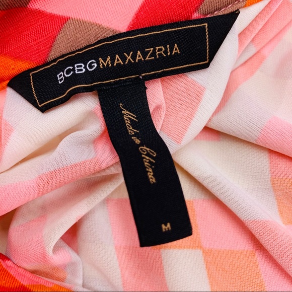 BCBG Max Azria Orange Diamond Print Ombré Dress - Picture 8 of 8